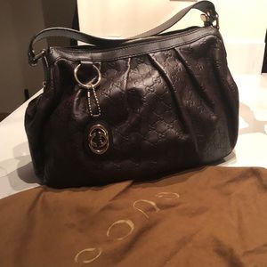Brown Leather Gucci Bag-.